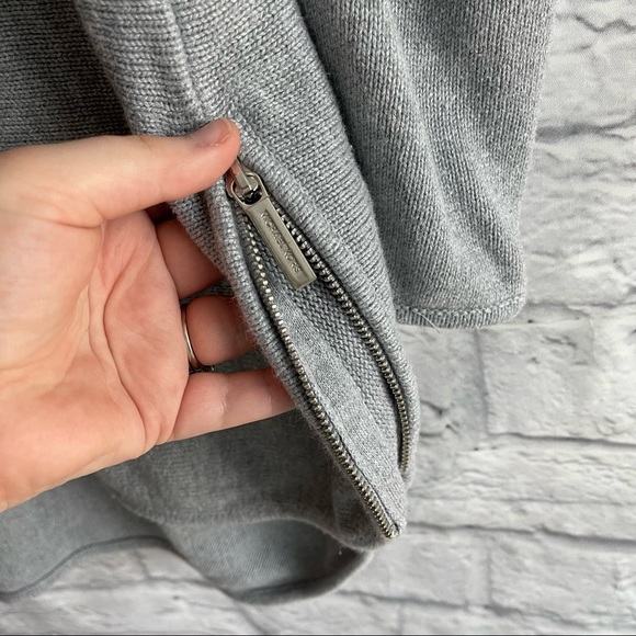 BY MICHAEL KORS GREY TUNIC SWEATER WITH ZIPPER ACCENT XL - Picture 6 of 8